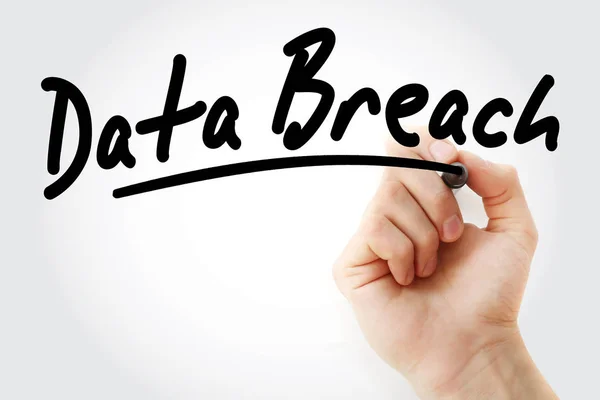 Hand writing Data Breach with marker — Stock Photo, Image