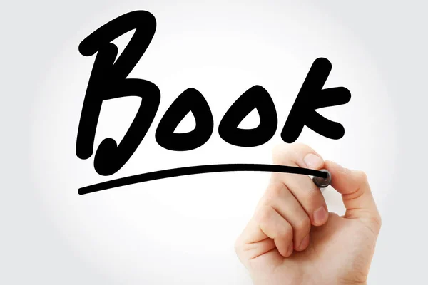 Hand writing Book with marker — Stock Photo, Image