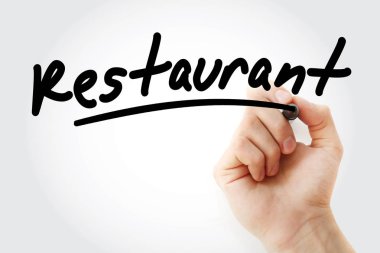 El Restoran marker ile yazma