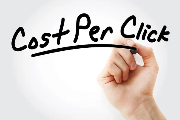 Hand schrijven Cost Per Click met marker — Stockfoto