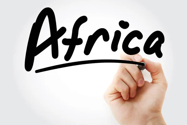 Hand writing Africa with marker — Stock Photo, Image