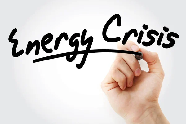 Hand writing Energy crisis with marker