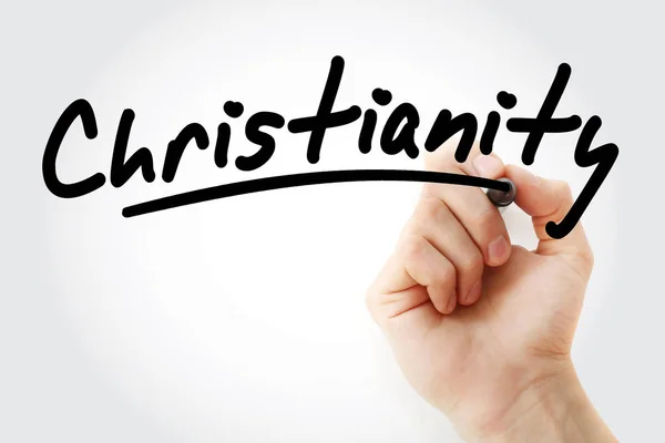 Escrita à mão Cristianismo com marcador — Fotografia de Stock