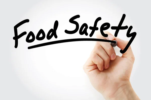 Escritura a mano Seguridad alimentaria con marcador — Foto de Stock