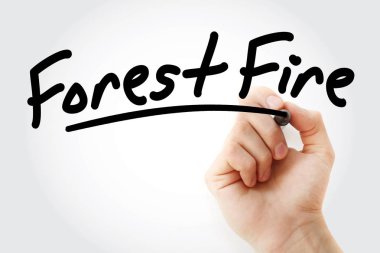 Orman yangını marker ile yazma el