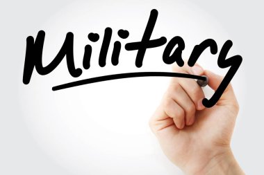 El askeri marker ile yazma