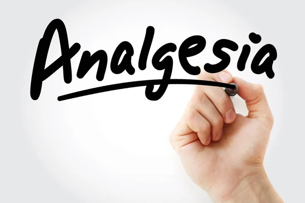 Escritura a mano Analgesia con marcador — Foto de Stock