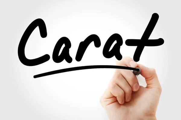 Hand schrijven Carat met marker — Stockfoto