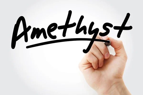 Ruční psaní Ametyst se značkou — Stock fotografie