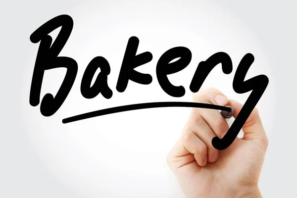 Hand writing Bakery with marker — Stock Photo, Image