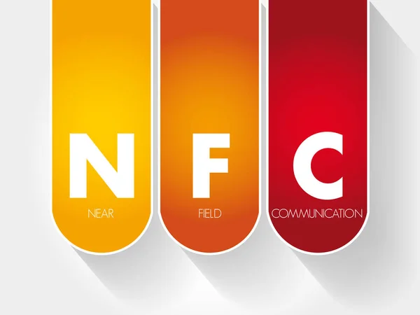 NFC - Akronim Near Field Communication - Stok Vektor