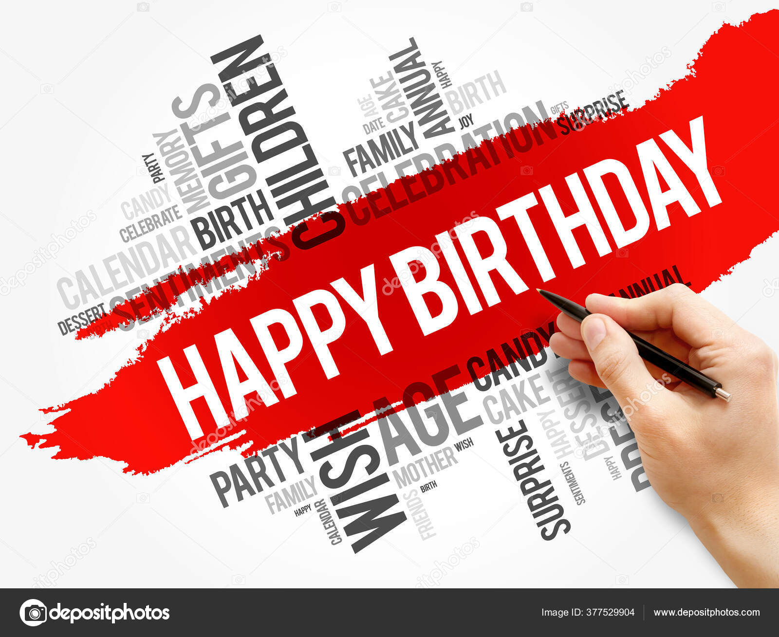 Happy Birthday Word Cloud Collage Holiday Concept Background Stock ...