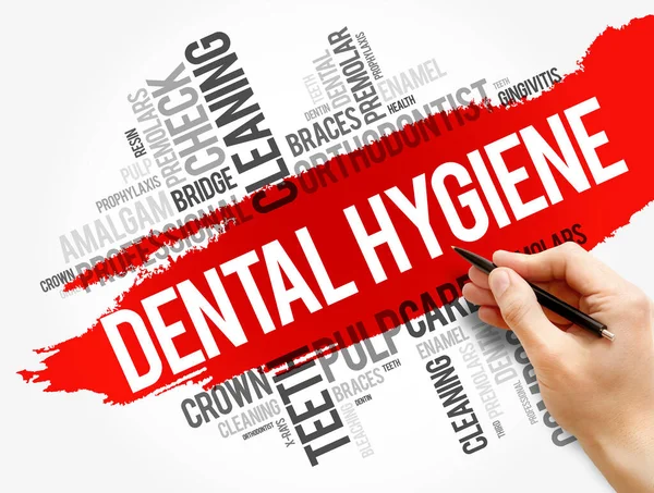 Dental Hygiene Word Cloud Collage Health Concept Background — Stock Photo, Image