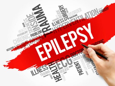 Epilepsi kelimesi bulut kolajı, sağlık konsepti geçmişi