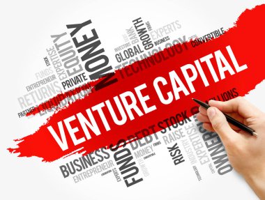 Venture Capital kelime bulut kolajı, iş konsepti geçmişi