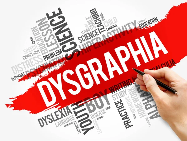 Dysgraphia Wort Wolke Collage Bildungskonzept Hintergrund — Stockfoto