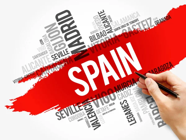스페인의 Cloud Spanish Municities Business Travel 컨셉트 — 스톡 사진