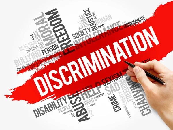 Discrimination word cloud collage, social concept background