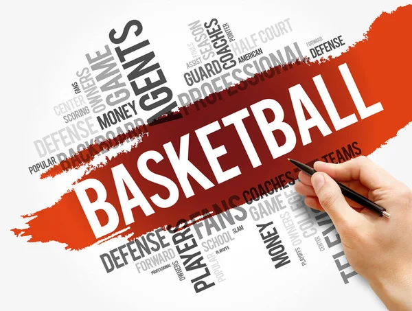 Basketball Word Cloud Collage Sport Concept Background — Stock Photo, Image