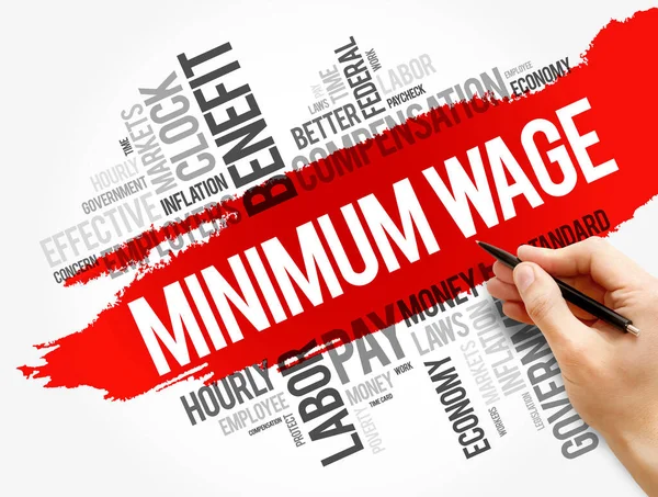 Minimum Wage Word Cloud Collage Business Concept Background — Stock Photo, Image