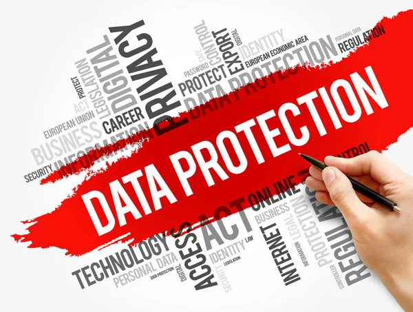 Data Protection Word Cloud Collage Technology Concept Background — Stock Photo, Image