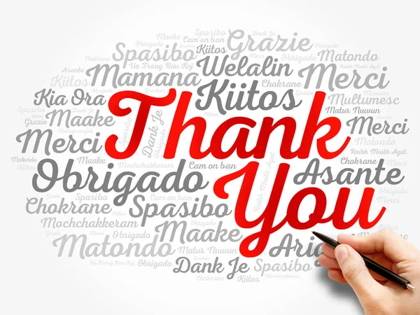 Thank You Word Cloud Background All Languages Multilingual Education Thanksgiving — Stock Photo, Image