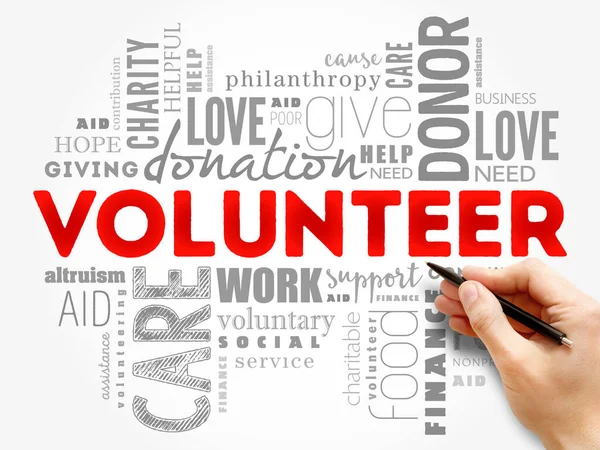 Volunteer Word Cloud Collage Social Concept Background — Stock Photo, Image