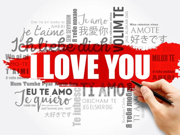 Love Words Love You All Languages World Word Cloud Background — Stock Photo, Image