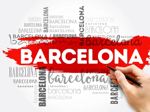 Barcelona Wallpaper Word Cloud Travel Concept Background — Stock Photo, Image