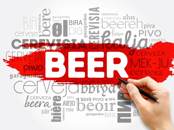 BEER in different languages of the world (english, french, german, etc), Word Cloud collage, multilingual background
