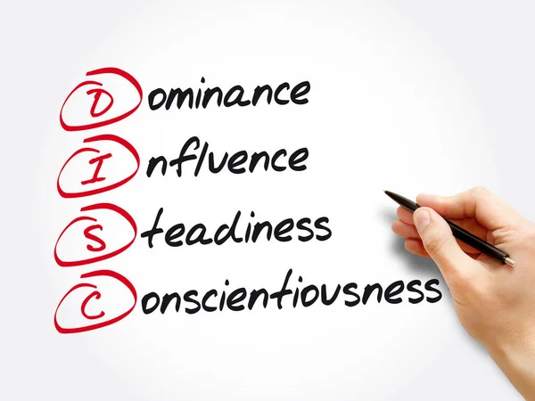 Аббревиатура Disc Dominance Influence Steadiness Consciousness Инструмент Личной Оценки Улучшения — стоковое фото