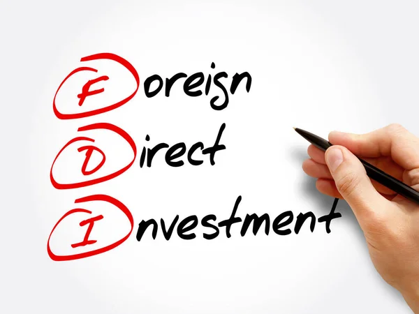 FDI - Foreign Direct Investment, acronym business concept background