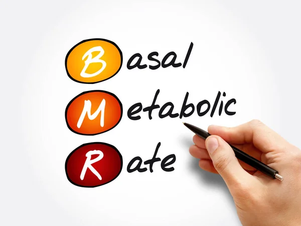 Bmr Basal Metabolic Rate Acronimo Concept Background — Foto Stock