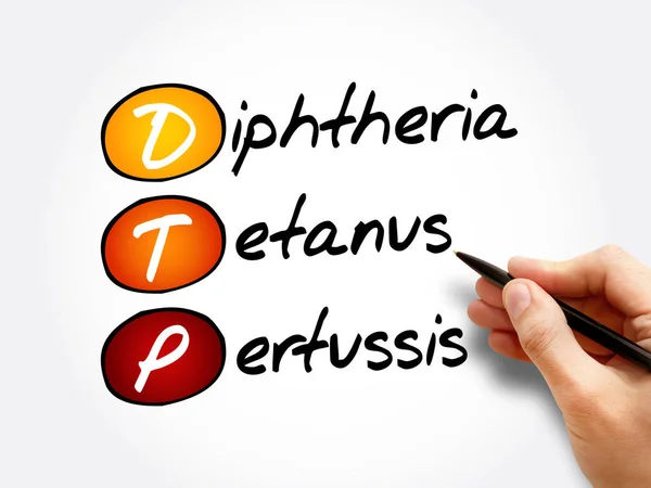 Dtp Diphtheria Tetanus Pertussis Acrônimo Fundo Conceito — Fotografia de Stock