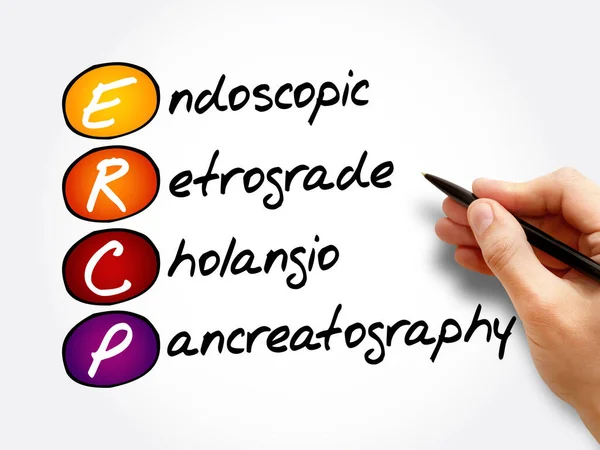 Ercp Endoscopisch Retrograde Cholangiopancreatografie Acroniem Concept Achtergrond — Stockfoto