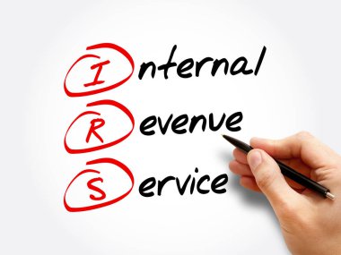IRS - Internal Revenue Service acronym, business concept background clipart