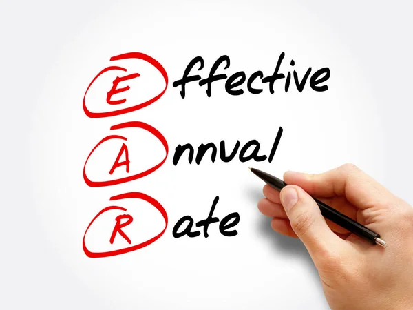 Ear Efektivní Roční Sazba Akronym Obchodní Koncepce Pozadí — Stock fotografie
