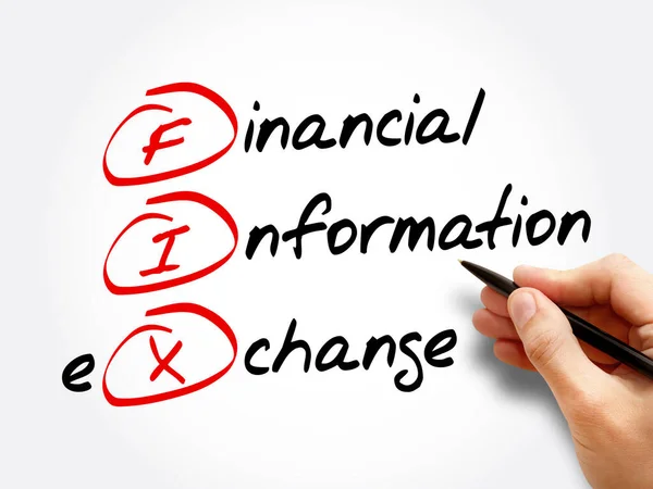 FIX - Financial Information Exchange acronym, business concept background