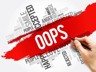 OPS kelime bulut kolajı, sosyal konsept arka plan