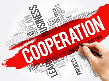 İşbirliği kelimesi bulut kolajı, iş konsepti geçmişi