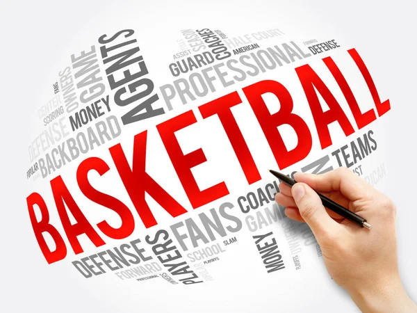 Basketball Word Cloud Collage Sport Concept Background — Stock Photo, Image