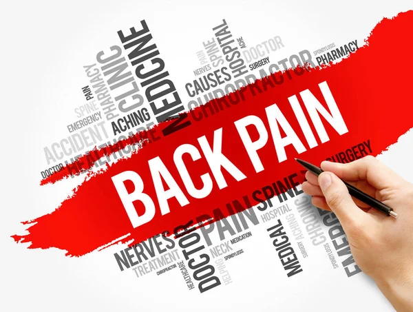 Back Pain Word Cloud Collage Health Concept Background — Stock Photo, Image