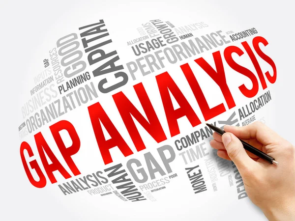 Gap Analysis Wort Cloud Collage Geschäftskonzept Hintergrund — Stockfoto
