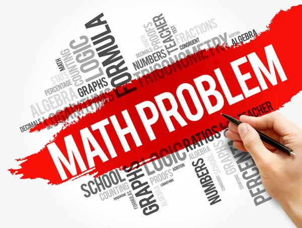 Matemáticas Problema Palabra Nube Collage Educación Concepto Fondo —  Fotos de Stock