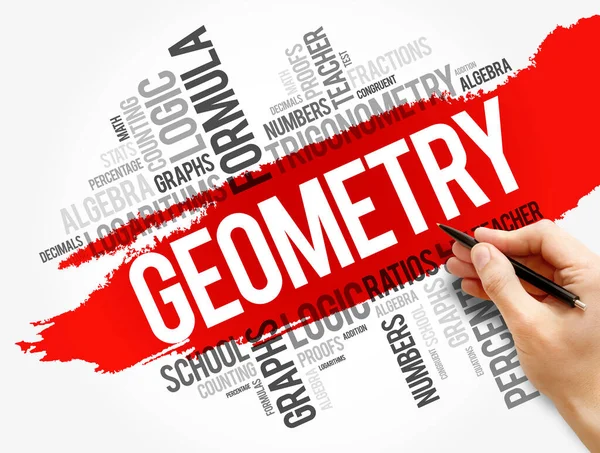 Geometria Szó Felhő Kollázs Oktatási Koncepció Háttér — Stock Fotó