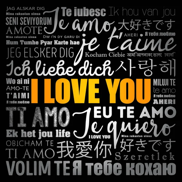 Αγάπη Λέξεις Αγαπώ Όλες Τις Γλώσσες Του Κόσμου Λέξη Σύννεφο — Διανυσματικό Αρχείο