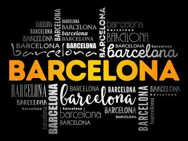Barselona Duvar Kağıdı Kelime Bulutu Seyahat Kavramı Geçmişi — Stok Vektör