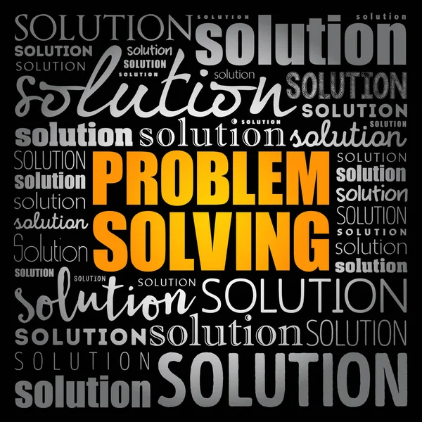 Problem Solving Aid Word Cloud Collage Business Concept Background — Stock Vector