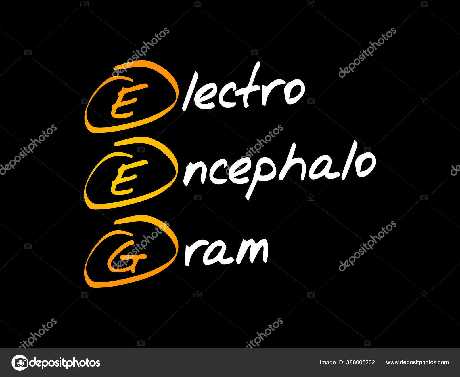Eeg Electroencephalogram Acronym Concept Background — Stock Vector