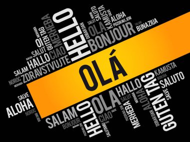 OLA! (Portekizce Merhaba) Dünyanın farklı dillerinde kelime bulutu